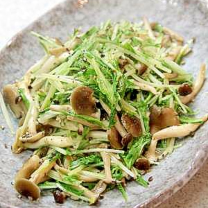 簡単レシピ しめじと水菜の炒め物 レシピ 作り方 By ひで 楽天レシピ